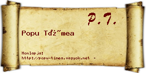 Popu Tímea névjegykártya